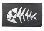 60" Jolly Pirate Fish Flag (single) pirate, pirates, jolly pirate, fish skeleton, Bobby Henderson,fsm,flying spaghetti monster,flag